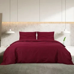 vidaXL Dekbedovertrekset lichtgewicht 200x200 cm microvezel bordeaux