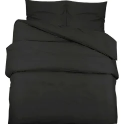 vidaXL Dekbedovertrekset lichtgewicht 140x200 cm microvezel zwart