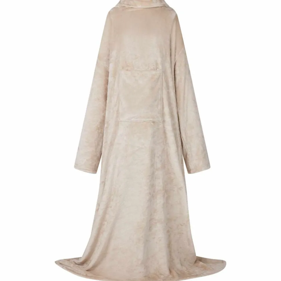 vidaXL Deken hoodie Beige F Flanel