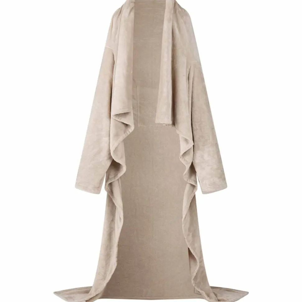 vidaXL Deken hoodie Beige F Flanel