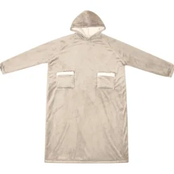 vidaXL Deken hoodie Beige M Fleece en Flanel