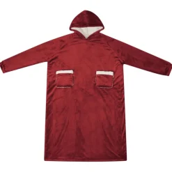vidaXL Deken hoodie Bordeaux Rood M Fleece en Flanel