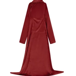 vidaXL Deken hoodie Bordeaux Rood F Flanel