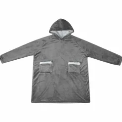 vidaXL Deken hoodie Donkergrijs M Fleece en Flanel