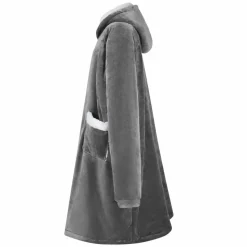 vidaXL Deken hoodie Donkergrijs M Fleece en Flanel