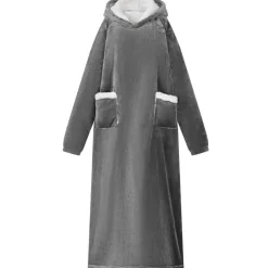 vidaXL Deken hoodie Donkergrijs M Fleece en Flanel