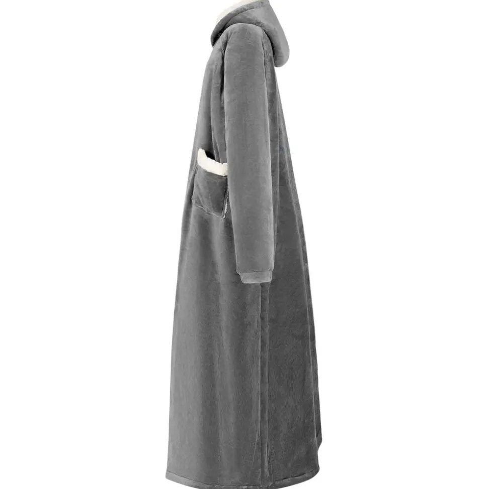 vidaXL Deken hoodie Donkergrijs M Fleece en Flanel