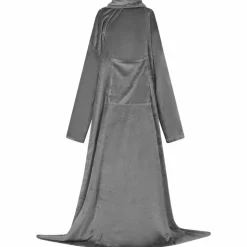 vidaXL Deken hoodie Donkergrijs F Flanel