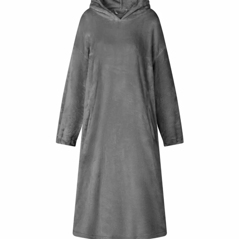 vidaXL Deken hoodie Donkergrijs s Flanel