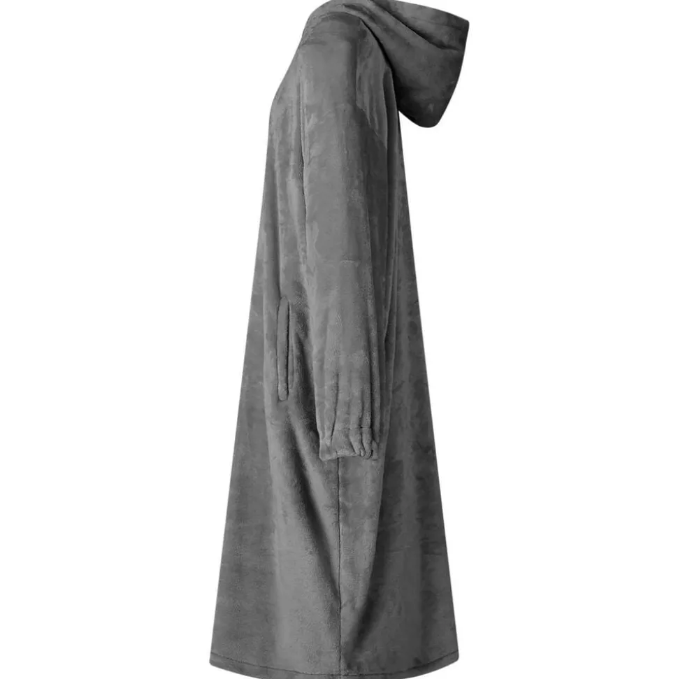 vidaXL Deken hoodie Donkergrijs s Flanel