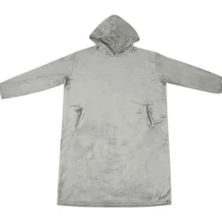 vidaXL Deken hoodie Grijs s Flanel