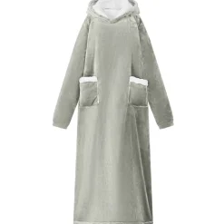 vidaXL Deken hoodie Grijs M Fleece en Flanel