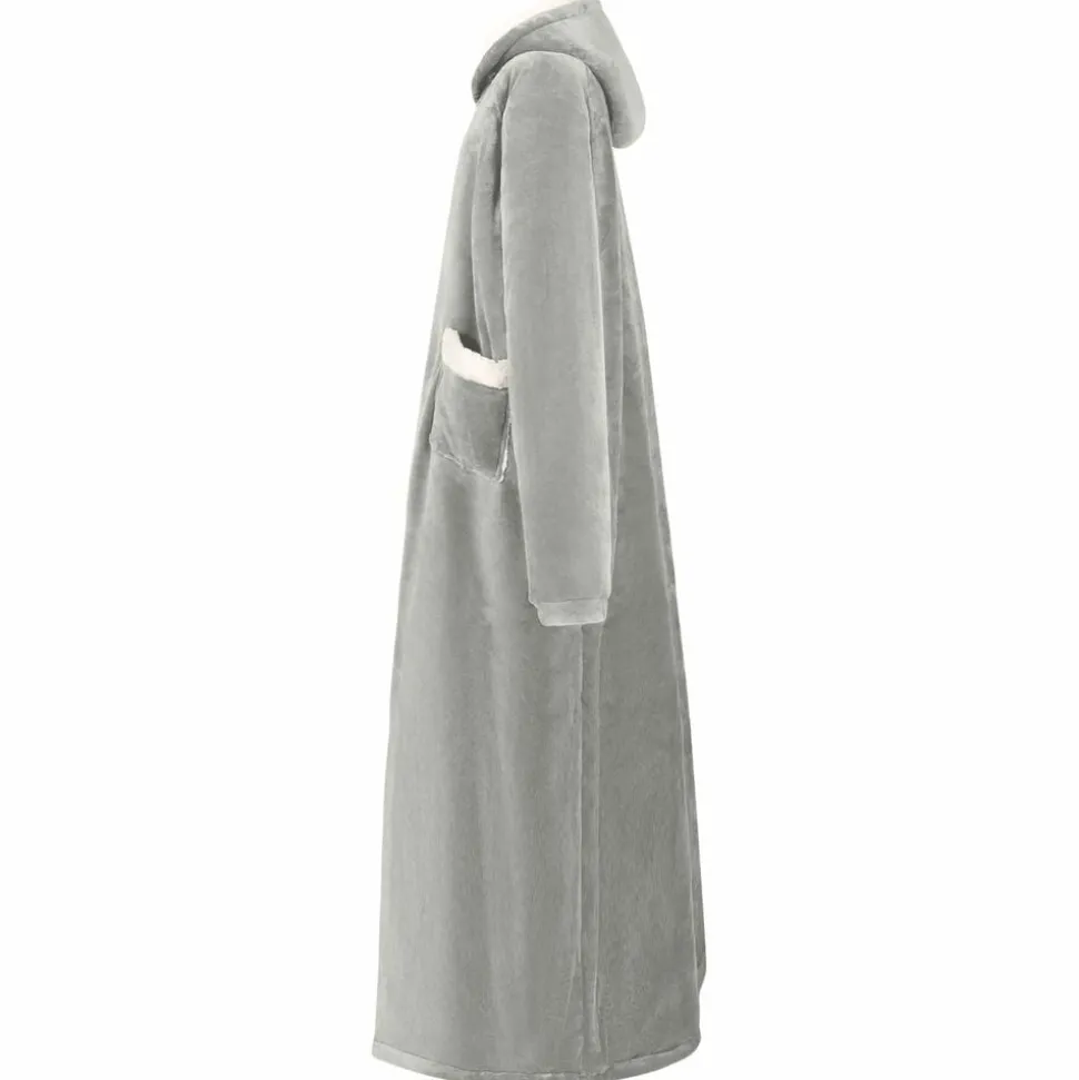 vidaXL Deken hoodie Grijs M Fleece en Flanel