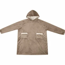 vidaXL Deken hoodie Kameel M Fleece en Flanel