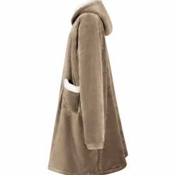 vidaXL Deken hoodie Kameel M Fleece en Flanel