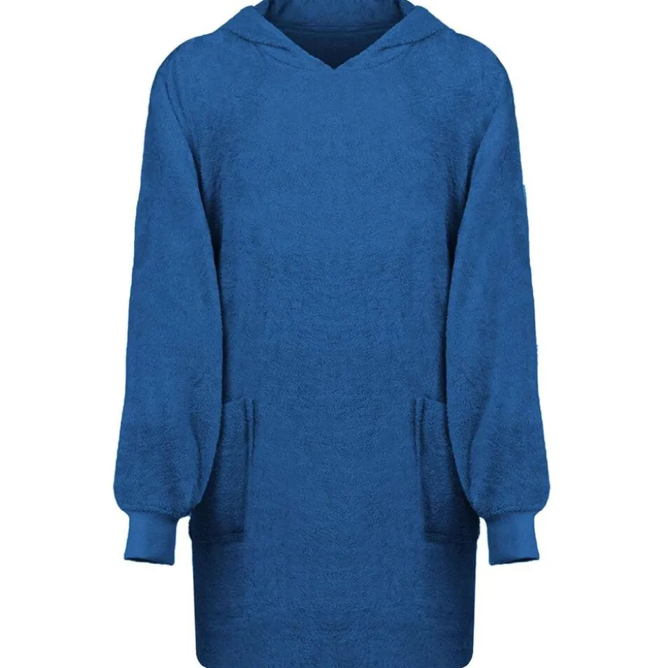 vidaXL Deken hoodie KINN Marineblauw L Katoen
