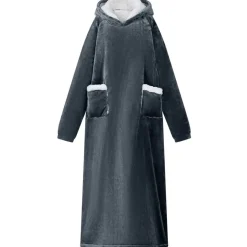 vidaXL Deken hoodie Marineblauw M Fleece en Flanel