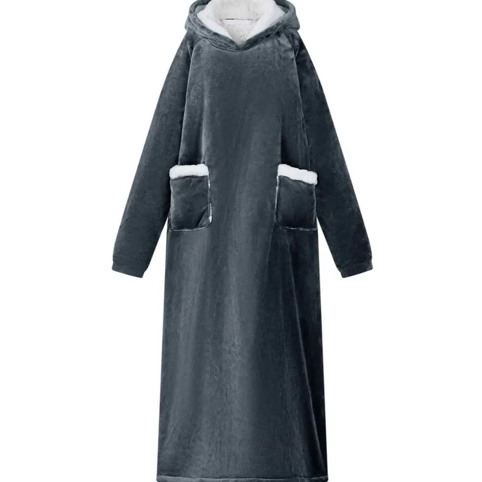vidaXL Deken hoodie Marineblauw M Fleece en Flanel