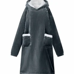 vidaXL Deken hoodie Marineblauw M Fleece en Flanel