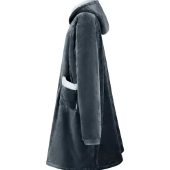 vidaXL Deken hoodie Marineblauw M Fleece en Flanel