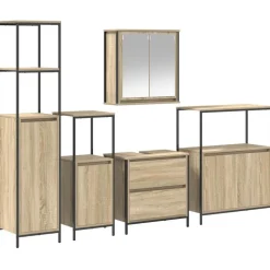 vidaXL 2-delige Badkamermeubelset bewerkt hout sonoma eikenkleurig