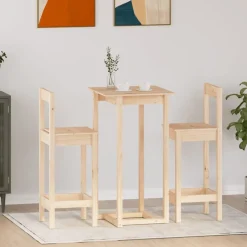vidaXL 3-delige Barset massief grenenhout