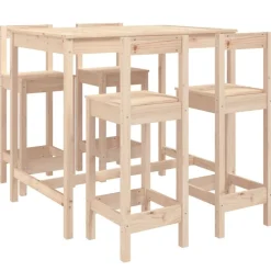 vidaXL 5-delige Barset massief grenenhout
