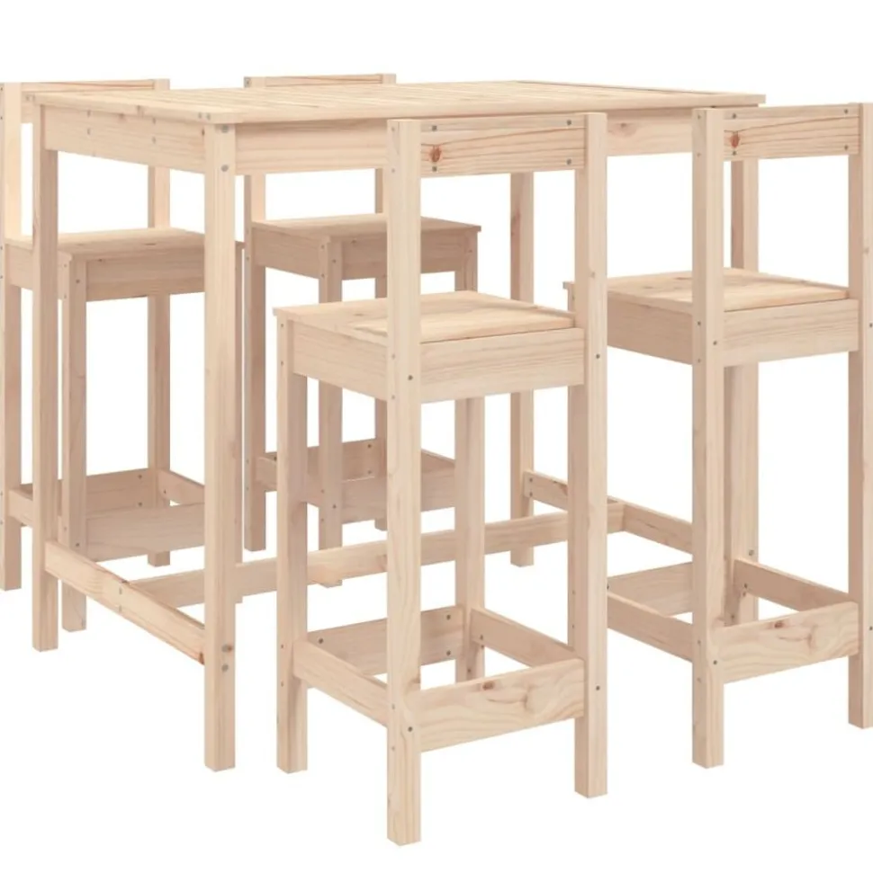 vidaXL 5-delige Barset massief grenenhout