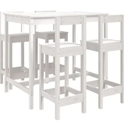 vidaXL 5-delige Barset massief grenenhout wit