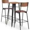 vidaXL 3-delige Barset staal bruin zwart