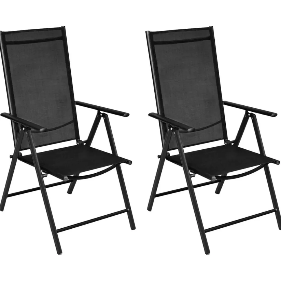 vidaXL 3-delige Bistroset aluminium en textileen zwart