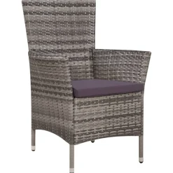 vidaXL 3-delige Bistroset poly rattan grijs