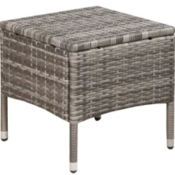 vidaXL 3-delige Bistroset poly rattan grijs