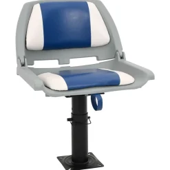 vidaXL 2-delige Bootstoelenset inklapbaar 48x51x41 cm blauw en wit