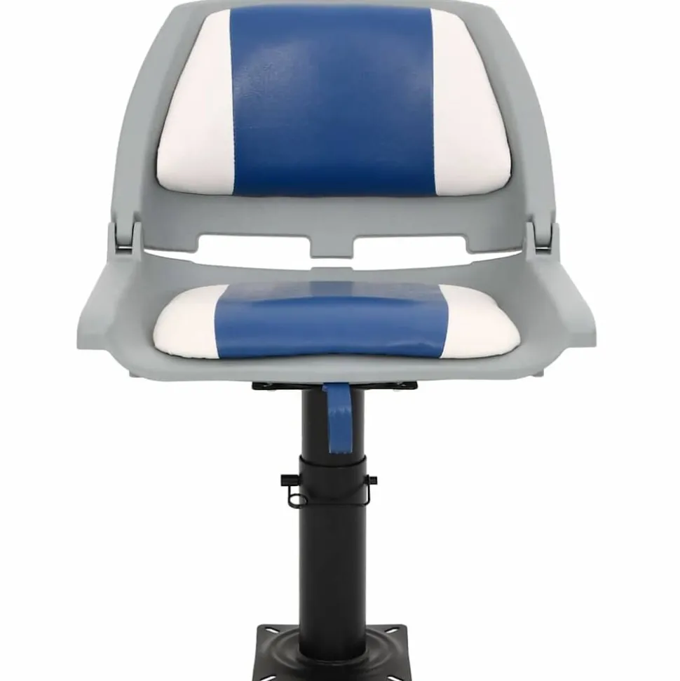 vidaXL 2-delige Bootstoelenset inklapbaar 48x51x41 cm blauw en wit