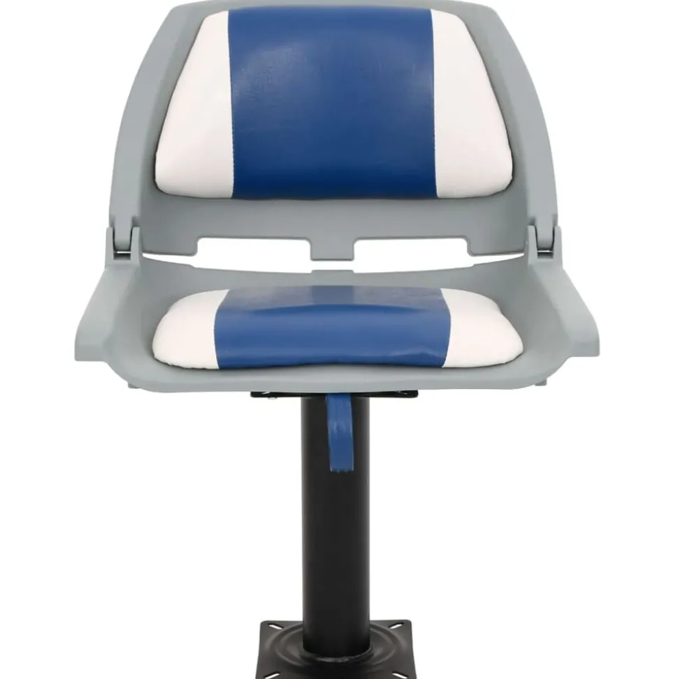vidaXL 2-delige Bootstoelenset inklapbaar 48x51x41 cm blauw en wit