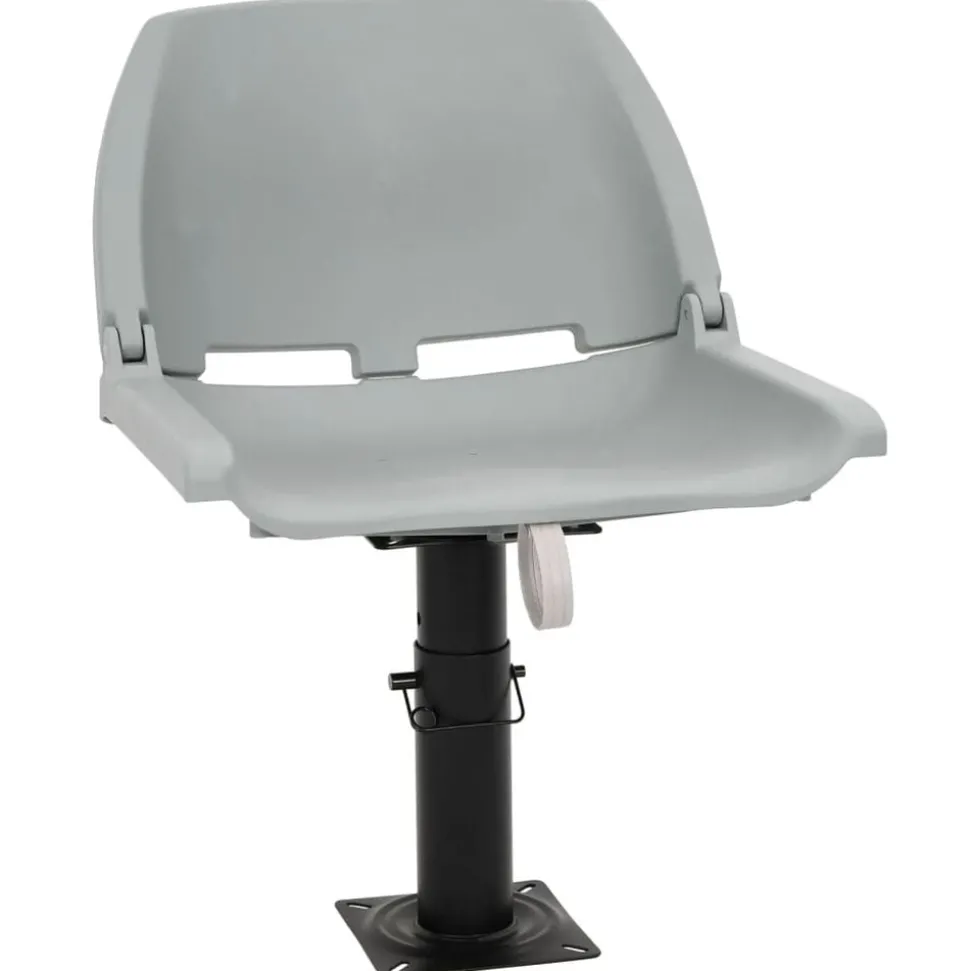 vidaXL 2-delige Bootstoelenset inklapbaar 48x51x41 cm grijs