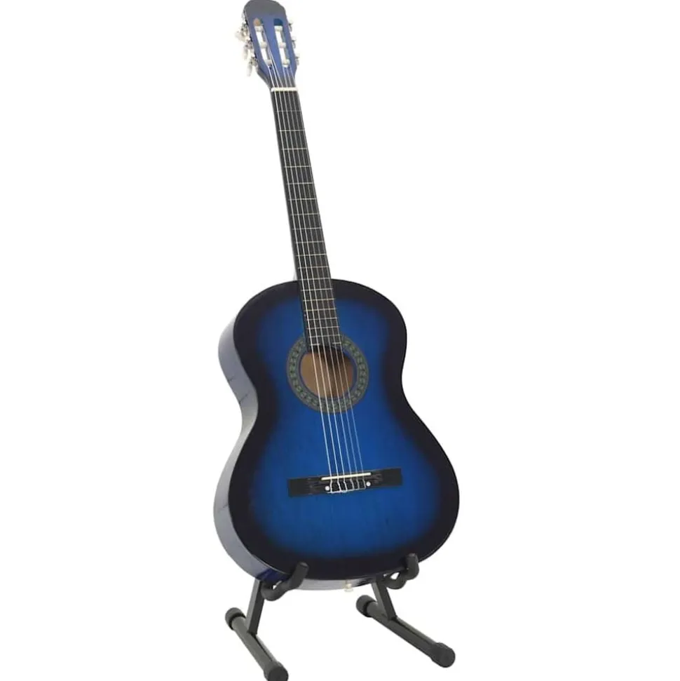 vidaXL 12-delige Gitaarset klassiek beginner 4/4 39" blauw