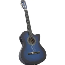 vidaXL 12-delige Gitaarset met equalizer en 6 snaren western blauw