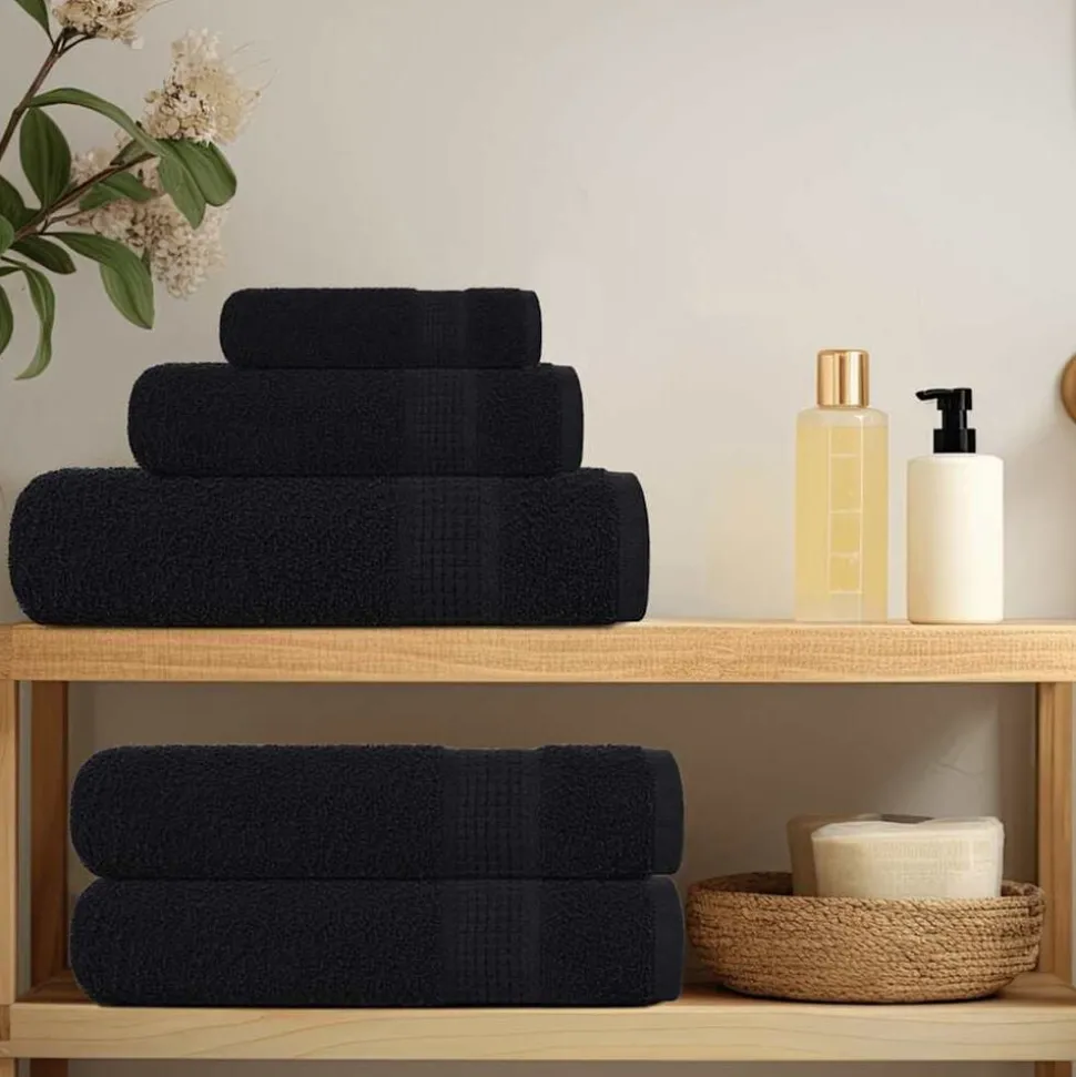 vidaXL 12-delige Handdoekenset FROGN 360 g/m² zwart