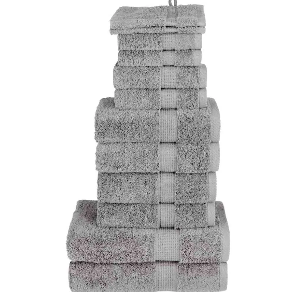vidaXL 12-delige Handdoekenset SOLUND 600 g/m² grijs