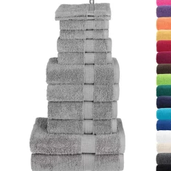 vidaXL 12-delige Handdoekenset SOLUND 600 g/m² grijs