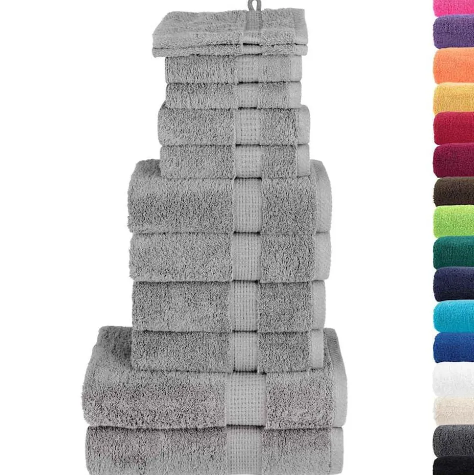 vidaXL 12-delige Handdoekenset SOLUND 600 g/m² grijs