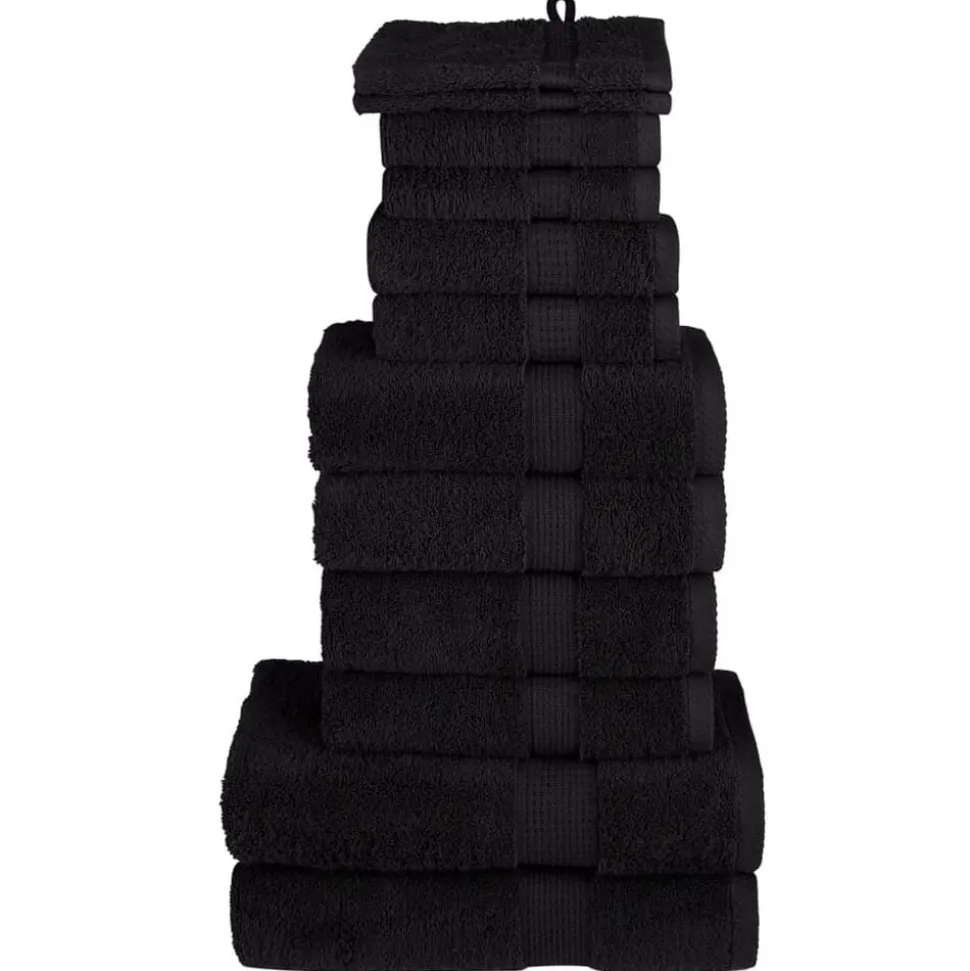 vidaXL 12-delige Handdoekenset SOLUND 600 g/m² zwart
