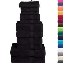vidaXL 12-delige Handdoekenset SOLUND 600 g/m² zwart