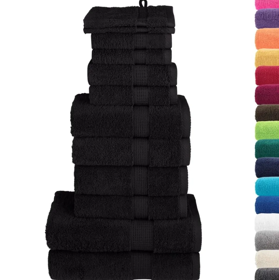 vidaXL 12-delige Handdoekenset SOLUND 600 g/m² zwart