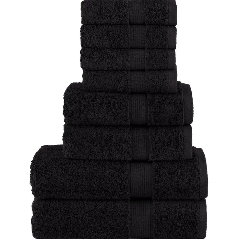 vidaXL 8-delige Handdoekenset SOLUND 600 g/m² zwart