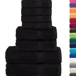vidaXL 8-delige Handdoekenset SOLUND 600 g/m² zwart