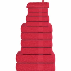 vidaXL 12-delige Handdoekenset FROGN 360 g/m² rood