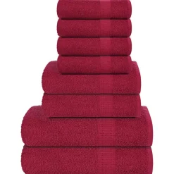 vidaXL 8-delige Handdoekenset FROGN 360 g/m² bordeaux